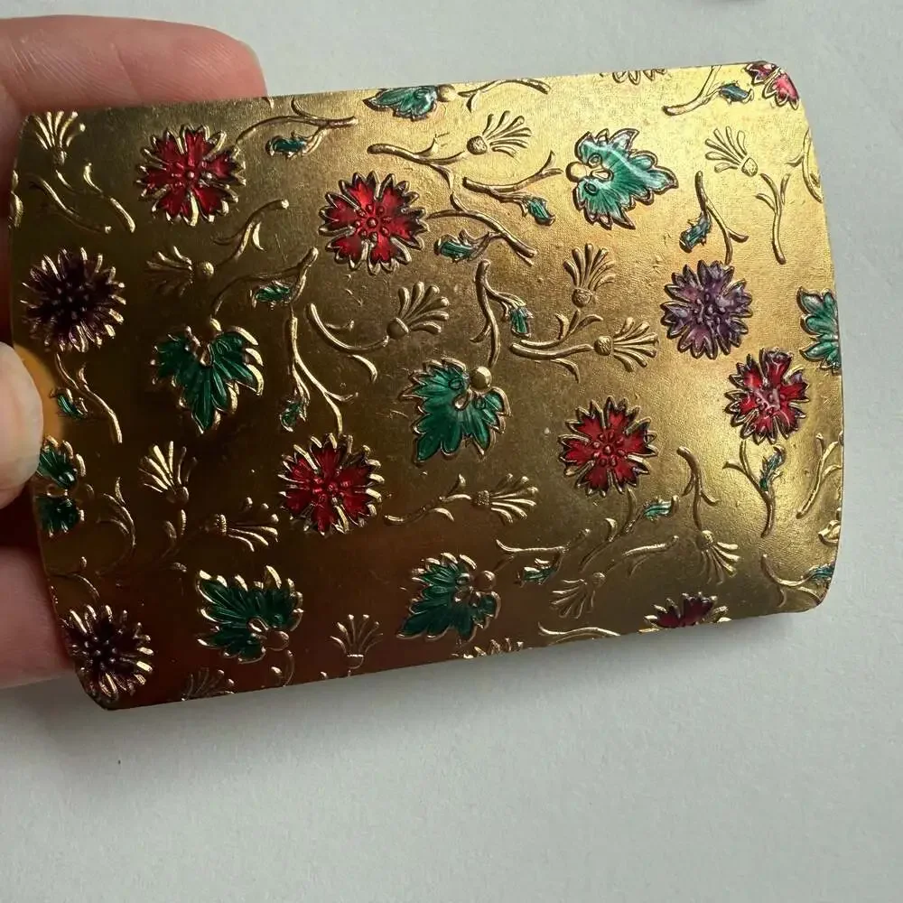 Castelli Roma Italian Floral Enamel Makeup Case
